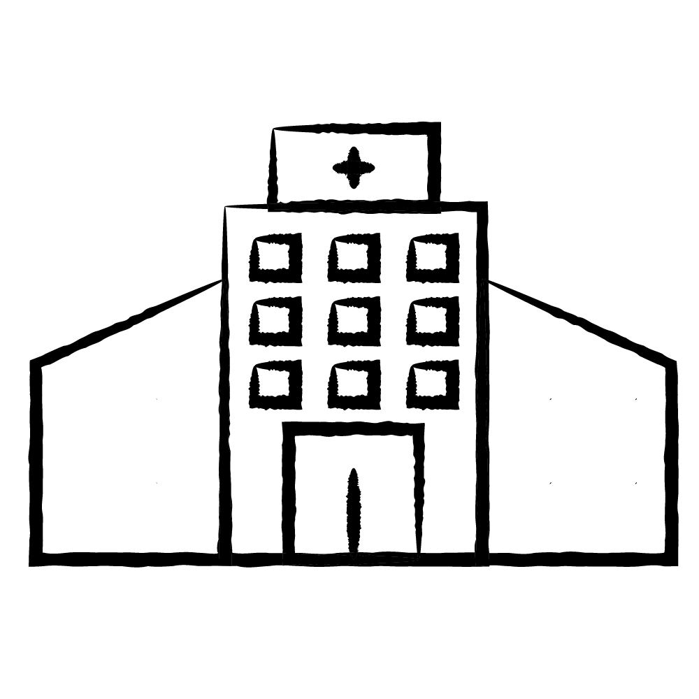 simple black and white building silhouette