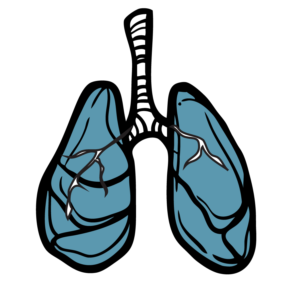 stylized blue lungs on black background